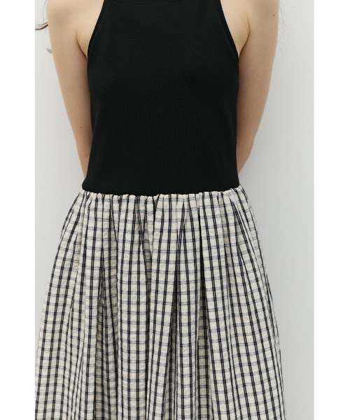 STYLEMIXER(スタイルミキサー)の「ドッキングチェックワンピース(ワンピース・レディース・アイボリー/ブラック・MEDIUM/SMALL)」の11枚目の写真