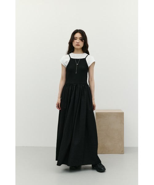 STYLEMIXER(スタイルミキサー)の「ドッキングチェックワンピース(ワンピース・レディース・アイボリー/ブラック・MEDIUM/SMALL)」の15枚目の写真