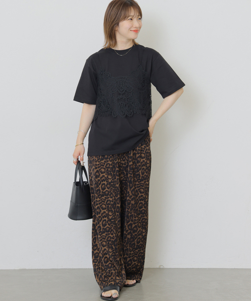 JOURNAL STANDARD relume(ジャーナルスタンダード レリューム)の「《2枚セット》レーシービスチェセットTEE(Tシャツ/カットソー・レディース・ブラック/チャコールグレー/ホワイト・FREE)」の4枚目の写真