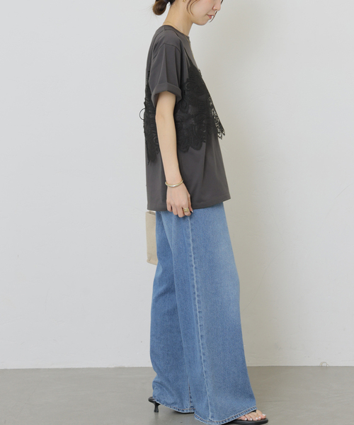 JOURNAL STANDARD relume(ジャーナルスタンダード レリューム)の「《2枚セット》レーシービスチェセットTEE(Tシャツ/カットソー・レディース・ブラック/チャコールグレー/ホワイト・FREE)」の12枚目の写真