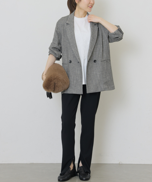 JOURNAL STANDARD relume(ジャーナルスタンダード レリューム)の「《2枚セット》レーシービスチェセットTEE(Tシャツ/カットソー・レディース・ブラック/チャコールグレー/ホワイト・FREE)」の18枚目の写真
