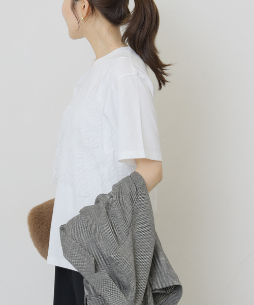JOURNAL STANDARD relume(ジャーナルスタンダード レリューム)の「《2枚セット》レーシービスチェセットTEE(Tシャツ/カットソー・レディース・ブラック/チャコールグレー/ホワイト・FREE)」の22枚目の写真