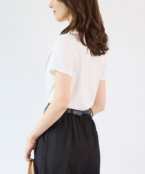 Futier land(フューティアランド)の「【接触冷感/UVカット】ドレープ半袖カットソー(Tシャツ/カットソー・レディース・ホワイト/ブラック/ミント/モカ・FREE)」の6枚目の写真