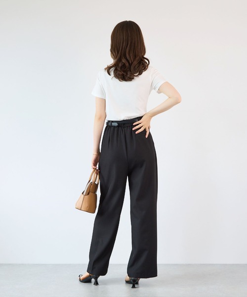 Futier land(フューティアランド)の「【接触冷感/UVカット】ドレープ半袖カットソー(Tシャツ/カットソー・レディース・ホワイト/ブラック/ミント/モカ・FREE)」の14枚目の写真