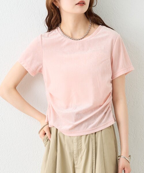 mystic(ミスティック)の「ベロアTシャツ(Tシャツ/カットソー・レディース・ピンク/アイボリー/ブラック/ブラウン・FREE)」の21枚目の写真