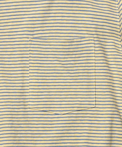 BEAMS PLUS（ビームスプラス）の「Pocket Tee Multi Stripe③（Tシャツ/カットソー・メンズ・イエロー/オレンジ/サックスブルー・SMALL/XX-LARGE/X-LARGE/LARGE/MEDIUM）」の11枚目の写真