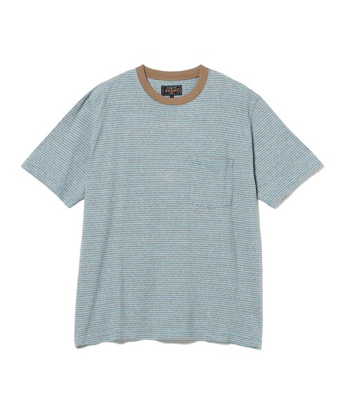 BEAMS PLUS（ビームスプラス）の「Pocket Tee Multi Stripe③（Tシャツ/カットソー・メンズ・イエロー/オレンジ/サックスブルー・SMALL/XX-LARGE/X-LARGE/LARGE/MEDIUM）」の13枚目の写真