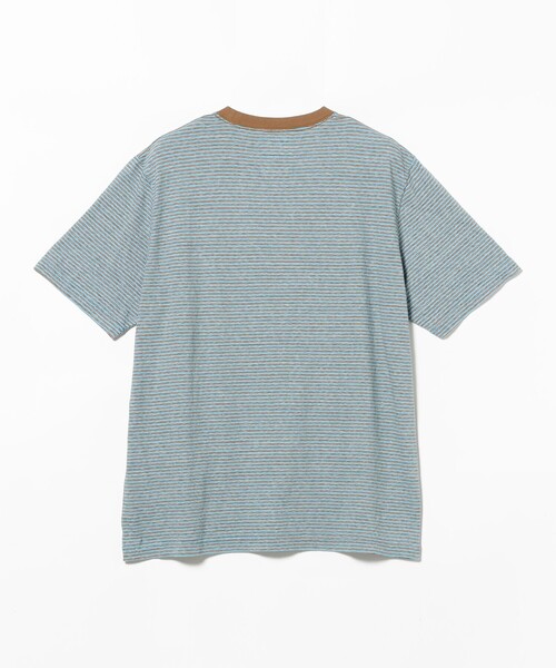 BEAMS PLUS（ビームスプラス）の「Pocket Tee Multi Stripe③（Tシャツ/カットソー・メンズ・イエロー/オレンジ/サックスブルー・SMALL/XX-LARGE/X-LARGE/LARGE/MEDIUM）」の14枚目の写真