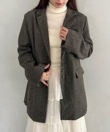 シングルボタン チェックテーラードジャケット