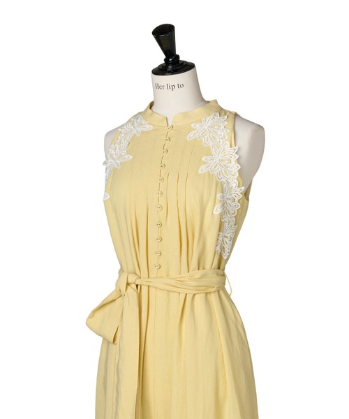 Her lip to(ハーリップトゥー)の「Notting Hill Belted Dress(ワンピース・レディース・スカイブルー/ローズ/レモンイエロー・S/M)」の4枚目の写真