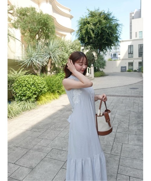 Her lip to(ハーリップトゥー)の「Notting Hill Belted Dress(ワンピース・レディース・スカイブルー/ローズ/レモンイエロー・S/M)」の14枚目の写真