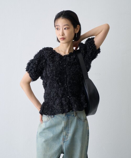 CIAOPANIC TYPY（チャオパニックティピー）の「∴クシュクシュチュールボリュームスリーブトップス（シャツ/ブラウス・レディース・ブラック/ブラウン/アイボリー・ONE SIZE）」の20枚目の写真