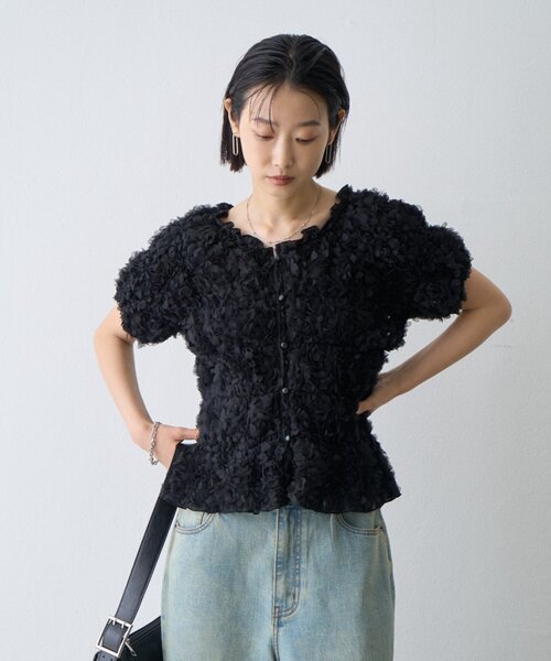 CIAOPANIC TYPY（チャオパニックティピー）の「∴クシュクシュチュールボリュームスリーブトップス（シャツ/ブラウス・レディース・ブラック/ブラウン/アイボリー・ONE SIZE）」の21枚目の写真