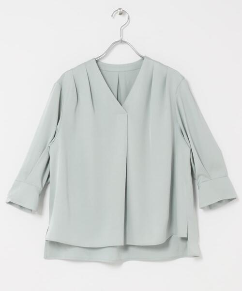 URBAN RESEARCH ROSSO WOMEN(アーバンリサーチ ロッソ)の「シルキーツイルVネックブラウス(シャツ/ブラウス・レディース・ミント/オフホワイト/ネイビー・FREE)」の14枚目の写真