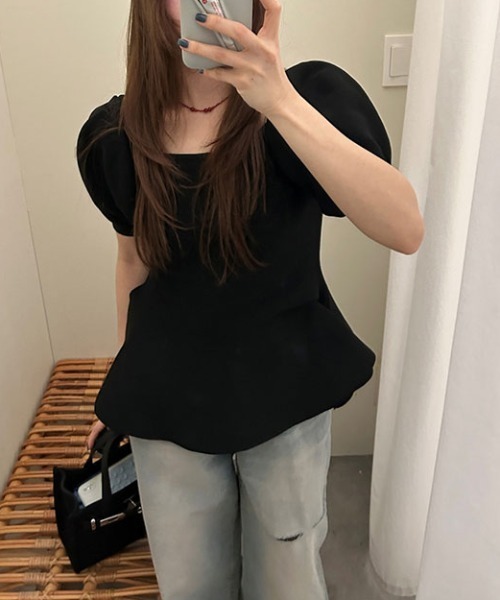 FAVORITO(ファヴォリート)の「オフショルダー半袖トップス(その他トップス・レディース・ブラック/モカ・F)」の8枚目の写真