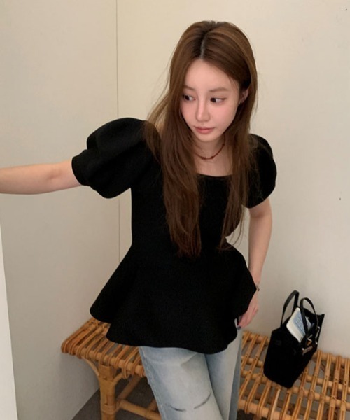 FAVORITO(ファヴォリート)の「オフショルダー半袖トップス(その他トップス・レディース・ブラック/モカ・F)」の14枚目の写真