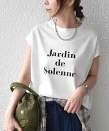 SHIPS Colors:〈接触冷感・UVカット・洗濯機可能〉フレンチスリーブ SOLENNE ロゴ TEE◇