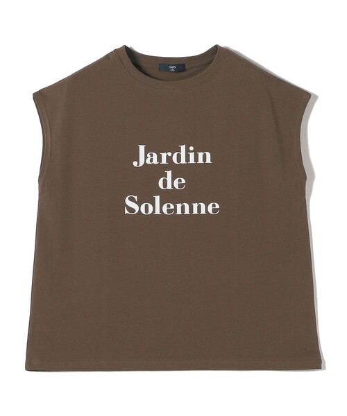 SHIPS Colors（シップス カラーズ）の「SHIPS Colors:〈接触冷感・UVカット・洗濯機可能〉フレンチスリーブ SOLENNE ロゴ TEE◇（Tシャツ/カットソー・レディース・ベージュ/ブラウン/オフホワイト・ONE SIZE）」の4枚目の写真