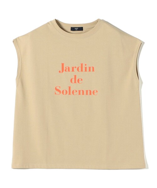SHIPS Colors（シップス カラーズ）の「SHIPS Colors:〈接触冷感・UVカット・洗濯機可能〉フレンチスリーブ SOLENNE ロゴ TEE◇（Tシャツ/カットソー・レディース・ベージュ/ブラウン/オフホワイト・ONE SIZE）」の5枚目の写真