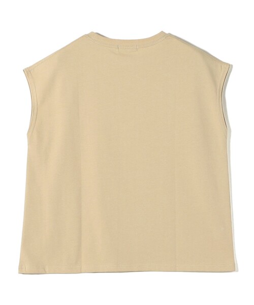 SHIPS Colors（シップス カラーズ）の「SHIPS Colors:〈接触冷感・UVカット・洗濯機可能〉フレンチスリーブ SOLENNE ロゴ TEE◇（Tシャツ/カットソー・レディース・ベージュ/ブラウン/オフホワイト・ONE SIZE）」の6枚目の写真