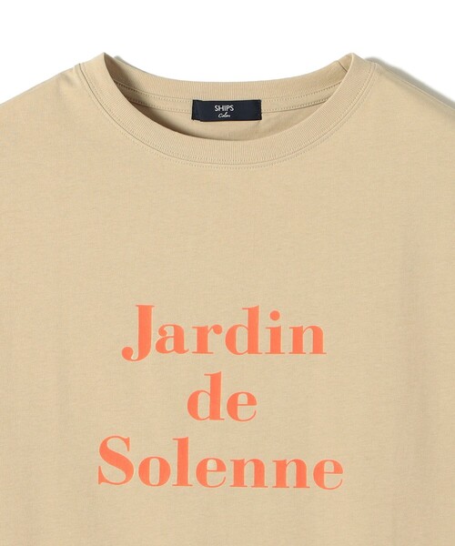 SHIPS Colors（シップス カラーズ）の「SHIPS Colors:〈接触冷感・UVカット・洗濯機可能〉フレンチスリーブ SOLENNE ロゴ TEE◇（Tシャツ/カットソー・レディース・ベージュ/ブラウン/オフホワイト・ONE SIZE）」の7枚目の写真