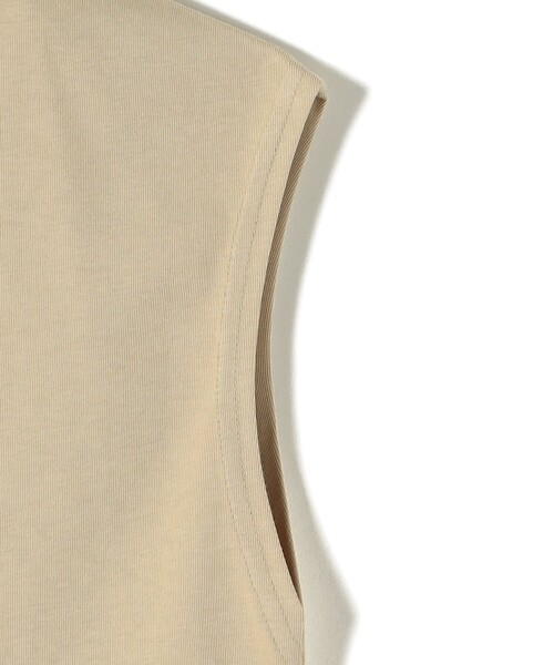 SHIPS Colors（シップス カラーズ）の「SHIPS Colors:〈接触冷感・UVカット・洗濯機可能〉フレンチスリーブ SOLENNE ロゴ TEE◇（Tシャツ/カットソー・レディース・ベージュ/ブラウン/オフホワイト・ONE SIZE）」の8枚目の写真