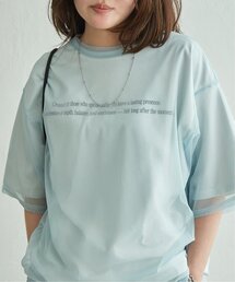 【2点セット】Tシャツ×チュールトップス