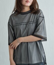 【2点セット】Tシャツ×チュールトップス