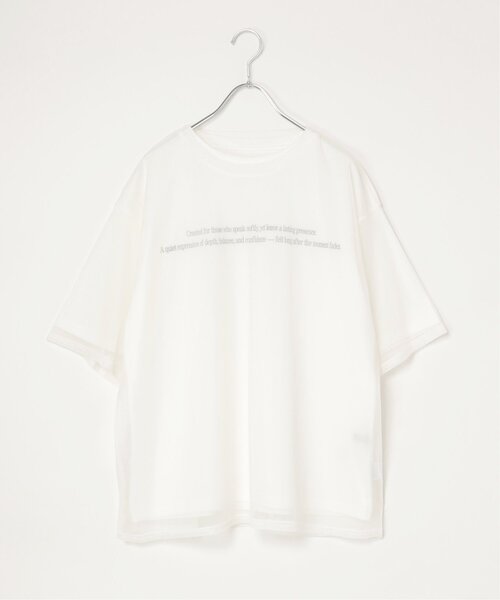 VENCEEXCHANGE（ヴァンスエクスチェンジ）の「【2点セット】Tシャツ×チュールトップス（Tシャツ/カットソー・レディース・ブラック/オフホワイト/ブルー・FREE）」の9枚目の写真