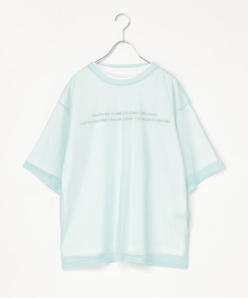 VENCEEXCHANGE（ヴァンスエクスチェンジ）の「【2点セット】Tシャツ×チュールトップス（Tシャツ/カットソー・レディース・ブラック/オフホワイト/ブルー・FREE）」の10枚目の写真