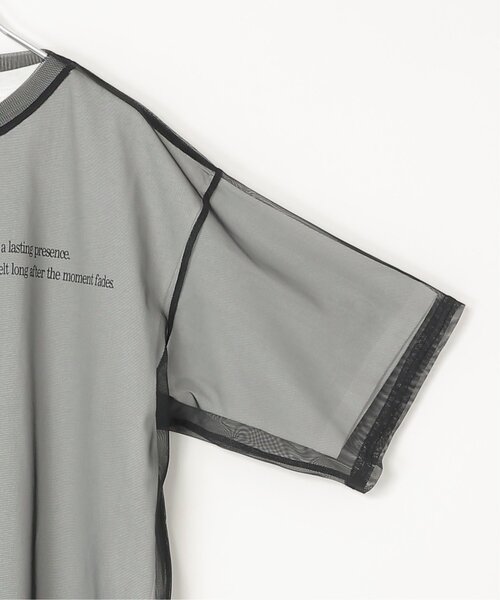 VENCEEXCHANGE（ヴァンスエクスチェンジ）の「【2点セット】Tシャツ×チュールトップス（Tシャツ/カットソー・レディース・ブラック/オフホワイト/ブルー・FREE）」の13枚目の写真