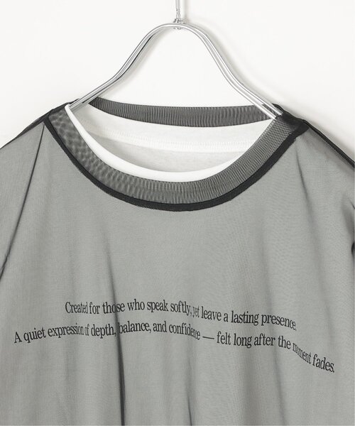 VENCEEXCHANGE（ヴァンスエクスチェンジ）の「【2点セット】Tシャツ×チュールトップス（Tシャツ/カットソー・レディース・ブラック/オフホワイト/ブルー・FREE）」の15枚目の写真