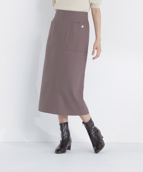 NATURAL BEAUTY BASIC(ナチュラルビューティーベーシック)の「ヘリンボーンナロースカート(スカート・レディース・ブラウン/チャコールグレー・MEDIUM/SMALL/X-SMALL)」の15枚目の写真