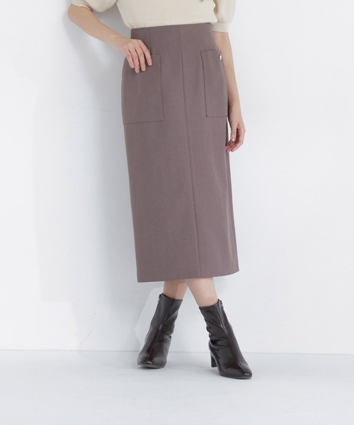 NATURAL BEAUTY BASIC(ナチュラルビューティーベーシック)の「ヘリンボーンナロースカート(スカート・レディース・ブラウン/チャコールグレー・MEDIUM/SMALL/X-SMALL)」の17枚目の写真