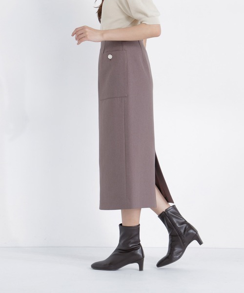 NATURAL BEAUTY BASIC(ナチュラルビューティーベーシック)の「ヘリンボーンナロースカート(スカート・レディース・ブラウン/チャコールグレー・MEDIUM/SMALL/X-SMALL)」の18枚目の写真