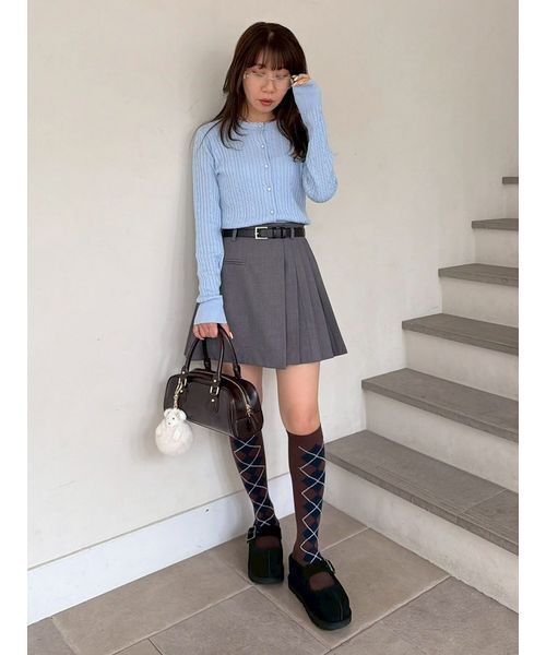 LILY BROWN(リリーブラウン)の「ラメ入りアーガイルハイソックス(ソックス/靴下・レディース・ライトグレー/ブラウン/ブラック・F)」の16枚目の写真
