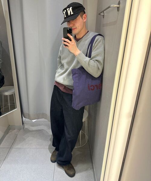 DECOROSO（デコローゾ）の「ソフトコットンVネックニット[グレー]（ニット/セーター・メンズ・その他・LARGE/X-LARGE）」の14枚目の写真