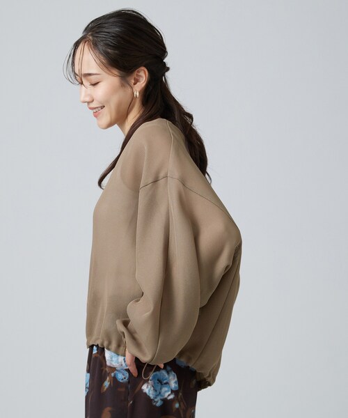 SHOO・LA・RUE(シューラルー)の「【通気性〇/セットアップ可/洗濯機可】メッシュドルマン ジップブルゾン(ブルゾン・レディース・ボルドー/ブラウン系/オフホワイト/ブラック・00)」の20枚目の写真