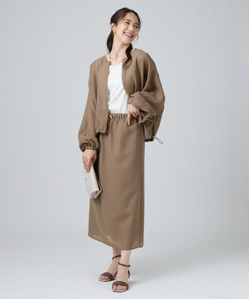 SHOO・LA・RUE(シューラルー)の「【通気性〇/セットアップ可/洗濯機可】メッシュドルマン ジップブルゾン(ブルゾン・レディース・ボルドー/ブラウン系/オフホワイト/ブラック・00)」の21枚目の写真