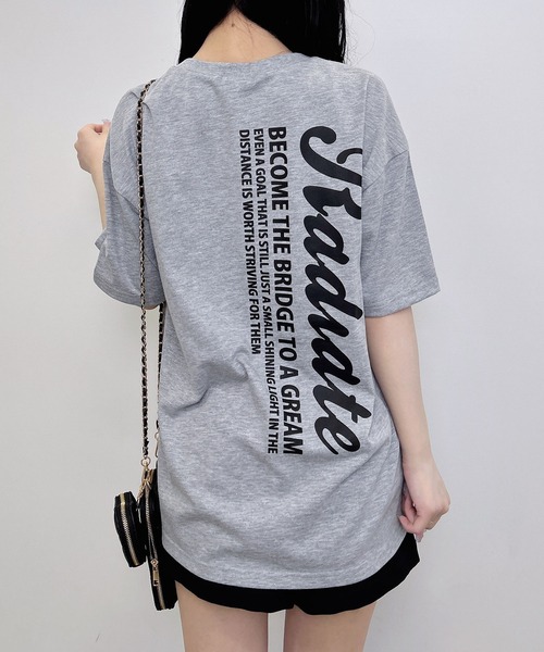 INGNI(イング)の「バックロゴラメチュニックTシャツ(Tシャツ/カットソー・レディース・オフホワイト/ブラック/グレー・M)」の1枚目の写真