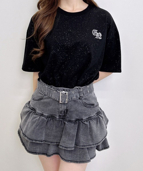 INGNI(イング)の「バックロゴラメチュニックTシャツ(Tシャツ/カットソー・レディース・オフホワイト/ブラック/グレー・M)」の12枚目の写真