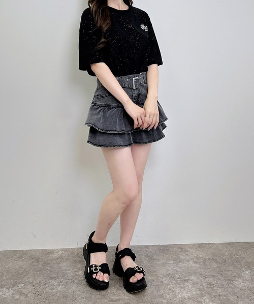 INGNI(イング)の「バックロゴラメチュニックTシャツ(Tシャツ/カットソー・レディース・オフホワイト/ブラック/グレー・M)」の16枚目の写真