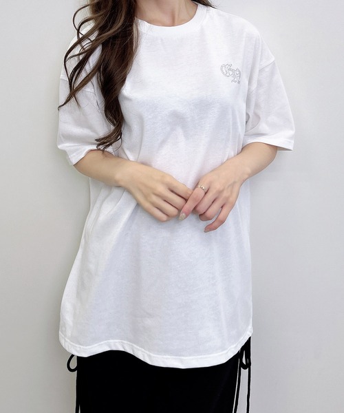INGNI(イング)の「バックロゴラメチュニックTシャツ(Tシャツ/カットソー・レディース・オフホワイト/ブラック/グレー・M)」の5枚目の写真