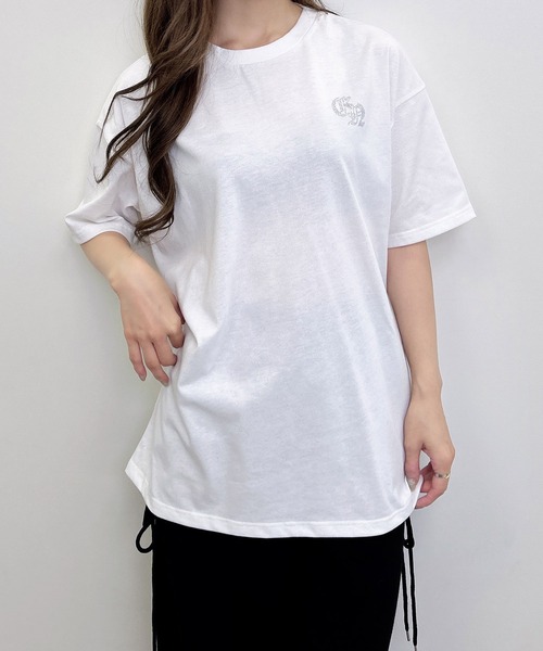 INGNI(イング)の「バックロゴラメチュニックTシャツ(Tシャツ/カットソー・レディース・オフホワイト/ブラック/グレー・M)」の6枚目の写真