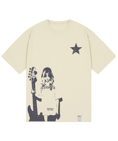 GRAVER（グレーバー）の「[ユニセックス]STAR1-GIRL_半袖Tシャツ_2カラー（Tシャツ/カットソー・レディース・チャコールグレー/サンドベージュ・SMALL/MEDIUM/LARGE）」の8枚目の写真