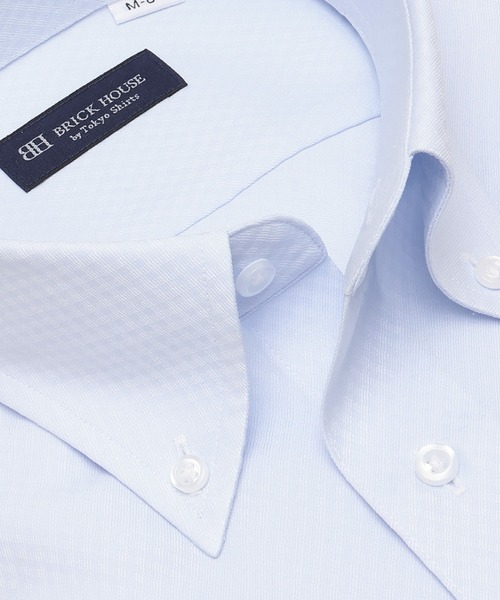 TOKYO SHIRTS（トウキョウシャツ）の「【吸水速乾】【COFREX】 形態安定ノンアイロン ボタンダウン 長袖ビジネスワイシャツ（ビジネスシャツ・メンズ・サックスブルー・首回り41cm-裄丈86cm/首回り41cm-裄丈82cm/首回り39cm-裄丈84cm/首回り39cm-裄丈80cm/首回り37cm-裄丈84cm/首回り37cm-裄丈80cm/首回り43cm-裄丈86cm/首回り43cm-裄丈82cm/首回り42cm-裄丈86cm/首回り42cm-裄丈82cm）」の2枚目の写真