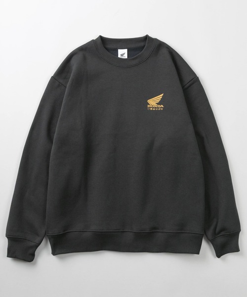 sanrio（サンリオ）の「【71】【HONDA/ホンダ】×【Sanrio/サンリオ】「スーパーカブ」「はぴだんぶい」「クロミ」コラボ 裏起毛 クルーネック プリント スウェット/バックプリント/フロッキープリント/刺繍ワッペン/ユニセックス/レディース/メンズ（スウェット・レディース・ホワイト/ブラウン/ブラック/チャコールグレー・XL/L/M）」の7枚目の写真