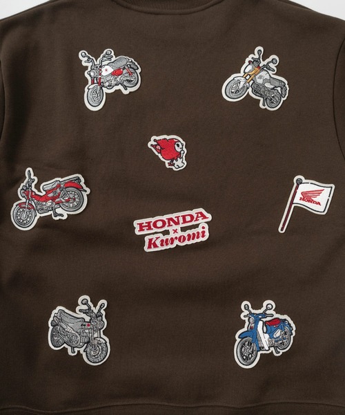 sanrio（サンリオ）の「【71】【HONDA/ホンダ】×【Sanrio/サンリオ】「スーパーカブ」「はぴだんぶい」「クロミ」コラボ 裏起毛 クルーネック プリント スウェット/バックプリント/フロッキープリント/刺繍ワッペン/ユニセックス/レディース/メンズ（スウェット・レディース・ホワイト/ブラウン/ブラック/チャコールグレー・XL/L/M）」の17枚目の写真