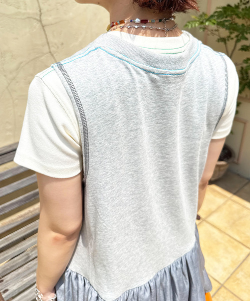 DOUBLE NAME(ダブルネーム)の「ドッキングバルーンミニワンピース(ワンピース・レディース・グレー/ブラック系・FREE)」の19枚目の写真