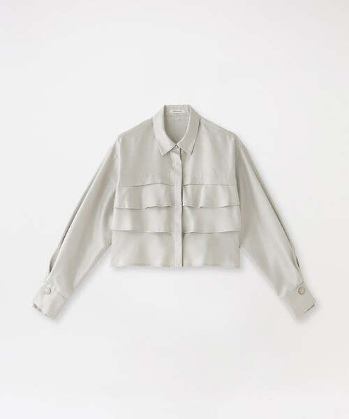 LOVELESS（ラブレス）の「ティアードショートシャツ（シャツ/ブラウス・レディース・ライトグレー/ブラウン系その他3/オフホワイト・36/34）」の2枚目の写真